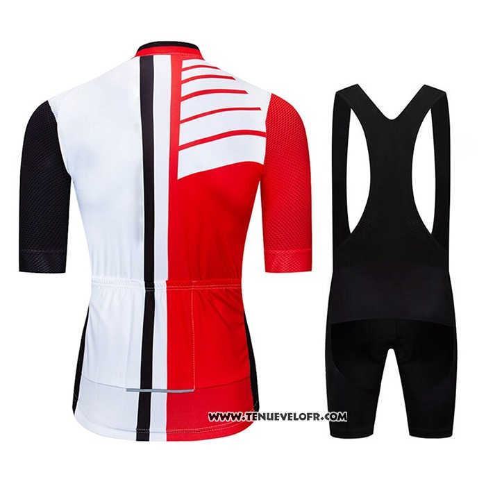 2020 Maillot Ciclismo Le Col Noir Blanc Rouge Manches Courtes et Cuissard